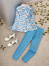 Elegantes Damen Zweiteiler-Anzugset | Print-Blazer & High-Waist-Hose